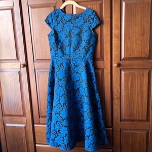 Blue and black floral dress